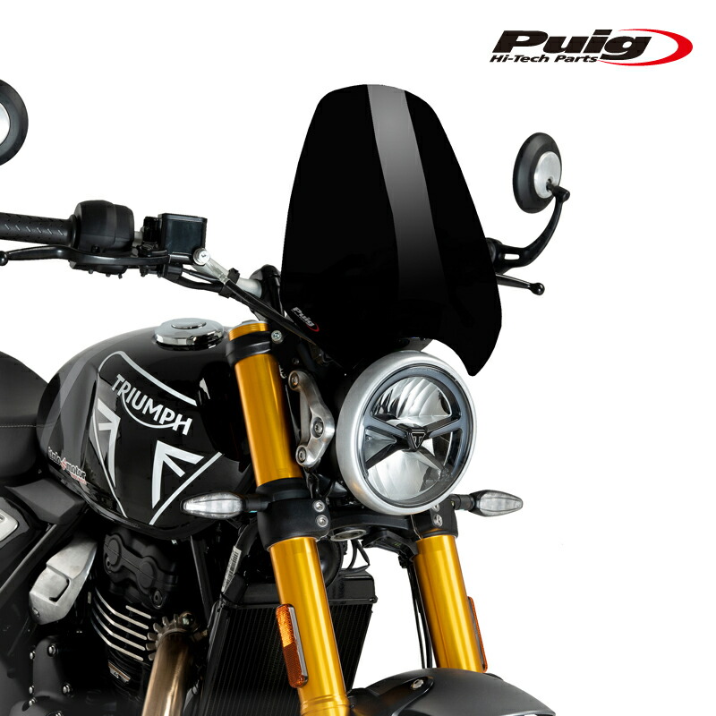 Puig 21933N WINDSHIELD NEW GENERATION SPORT [BLACK] TRIUMPH SCRAMBLER 400X (24-25) SCRAMBLER 400XC (25-26) プーチ スクリーン カウル｜RAMBUTAN