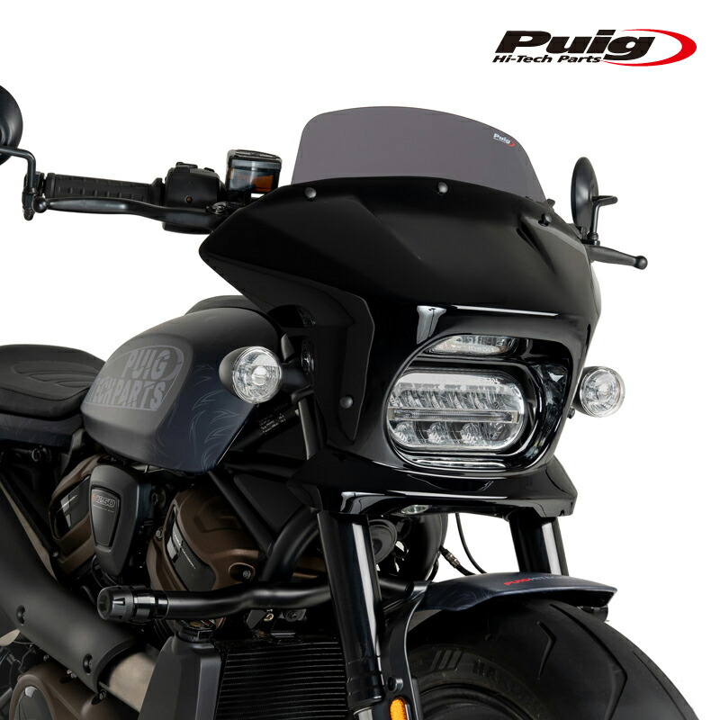 Puig 21581F SEMIFARINGS FURY SPORT [DARK SMOKE] Harley Davidson Sportster S RH1250S(21-24) プーチ セミフェアリング フューリー スポーツ