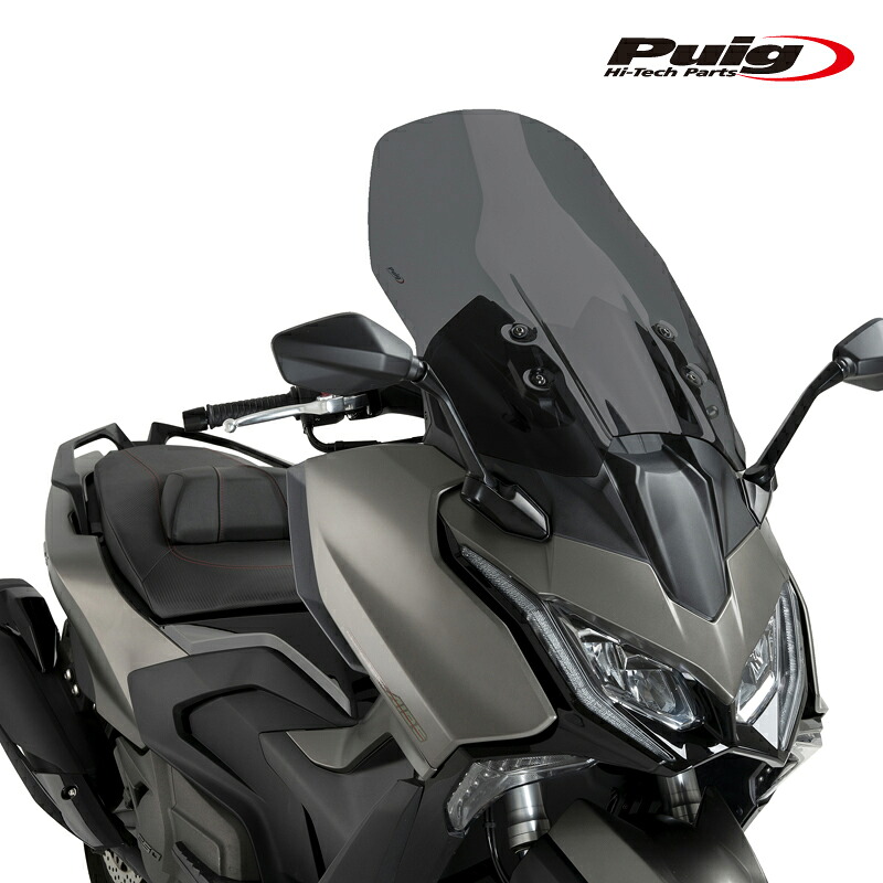 Puig 22049F WINDSHIELD V-TECH LINE TOURING [DARK SMOKE] KYMCO AK550 PREMIUM (24-26) プーチ スクリーン カウル｜RAMBUTAN