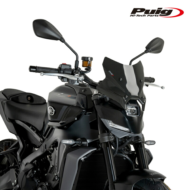 Puig 22077C WINDSHIELD NEW GENERATION SPORT [CARBON LOOK] YAMAHA MT-09 / SP / Y-AMT (24-26) プーチ スクリーン カウル｜RAMBUTAN