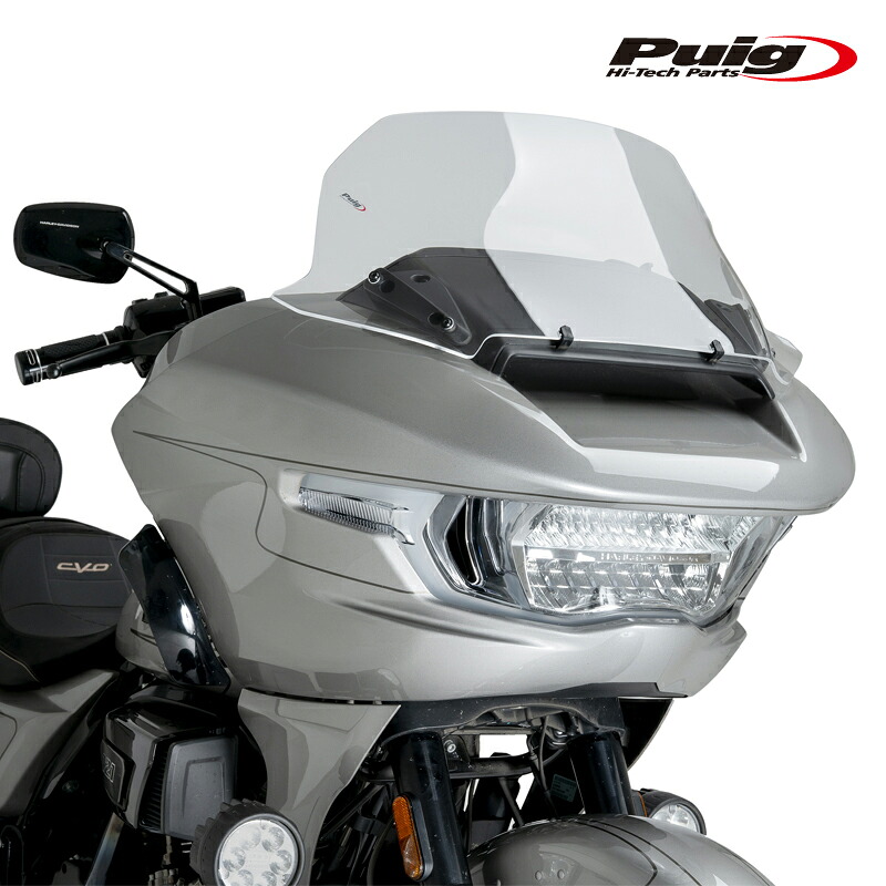 Puig 22108W HIGH-ROAD SPORT TOURING [CLEAR] HARLEY DAVIDSON ROAD GLIDE FLTRX (24-25) プーチ スクリーン カウル｜RAMBUTAN