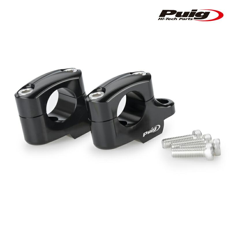 Puig 22180N PULLBACK RISERS [BLACK] UP25mm BACK16mm Φ29mm BMW S1000 XR (24-25) プーチ プルバックライザー｜RAMBUTAN