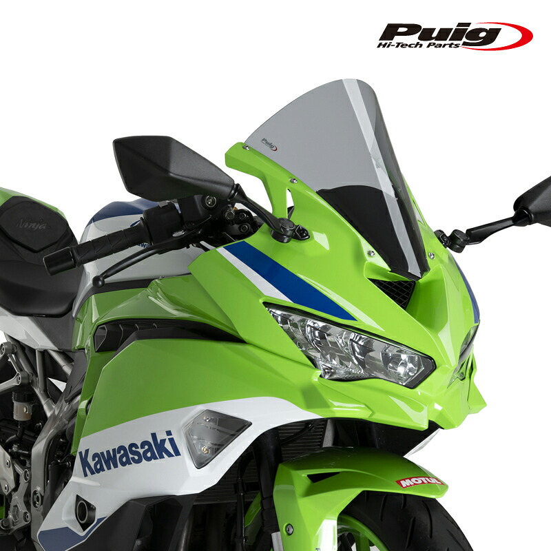 Puig 22468H R-RACER SCREEN [SMOKE] KAWASAKI ZX-4R/ZX-4RR NINJA(24-25) プーチ スクリーン カウル｜RAMBUTAN