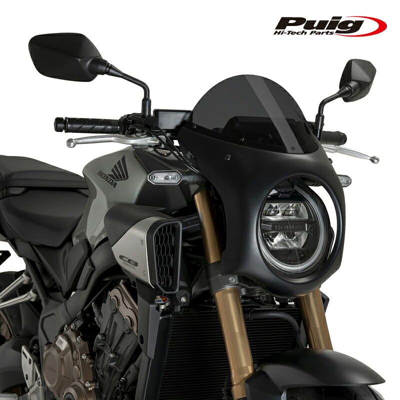 Puig 21962F RETRO SEMI FAIRING CARBON LIQUID HOUSING [CARBON LOOK/DARK SMOKE] HONDA CB650R NEO SPORTS CAFE(24-) プーチ スクリーン カウル