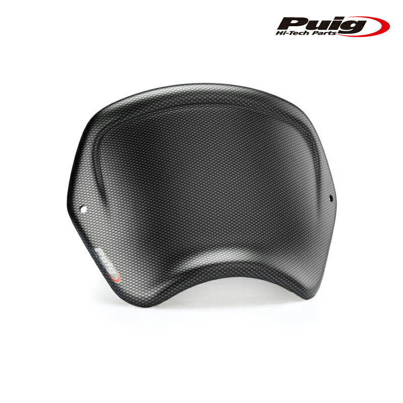 Puig 3590C FRONT PANEL [CARBON LOOK] KAWASAKI VULCAN S (15-25) etc.プーチ フロントパネル（ABS樹脂）トップブリッジマウント｜RAMBUTAN