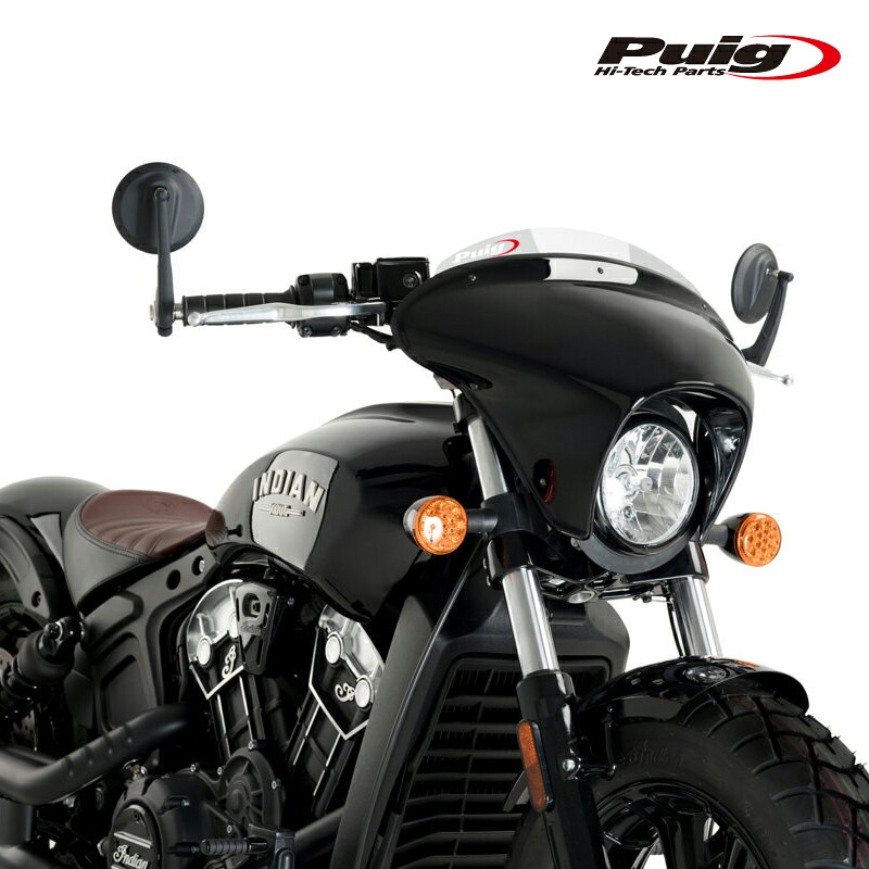 Puig 21073H BATWING SML WINDSHIELD SPORT [SMOKE] INDIAN SCOUT BOBBER (18-26) プーチ ウインドシールド バットウイング｜RAMBUTAN