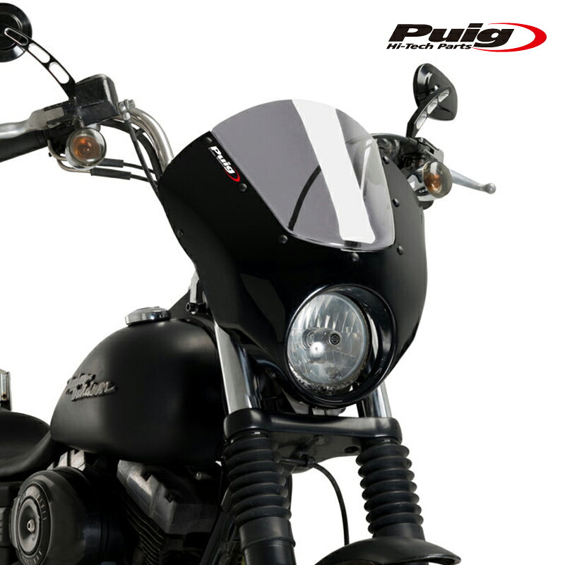 Puig 21095H SEMIFAIRING DARK NIGHT [SMOKE] HARLEY DAVIDSON DYNA STREET BOB FXDB-I (06-17) プーチ スクリーン カウル｜RAMBUTAN