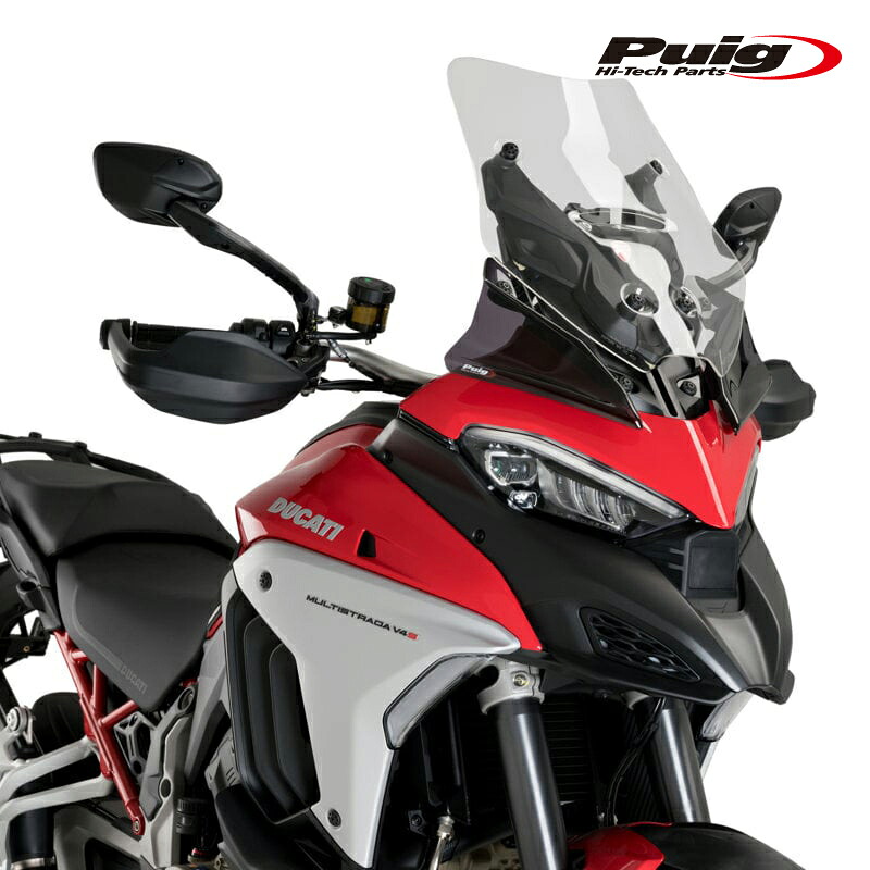 Puig 21128F EXTENDED FRONT DEFLECTORS [DARK SMOKE] DUCATI MULTISTRADA V4 (21-26) プーチ フロント デフレクター