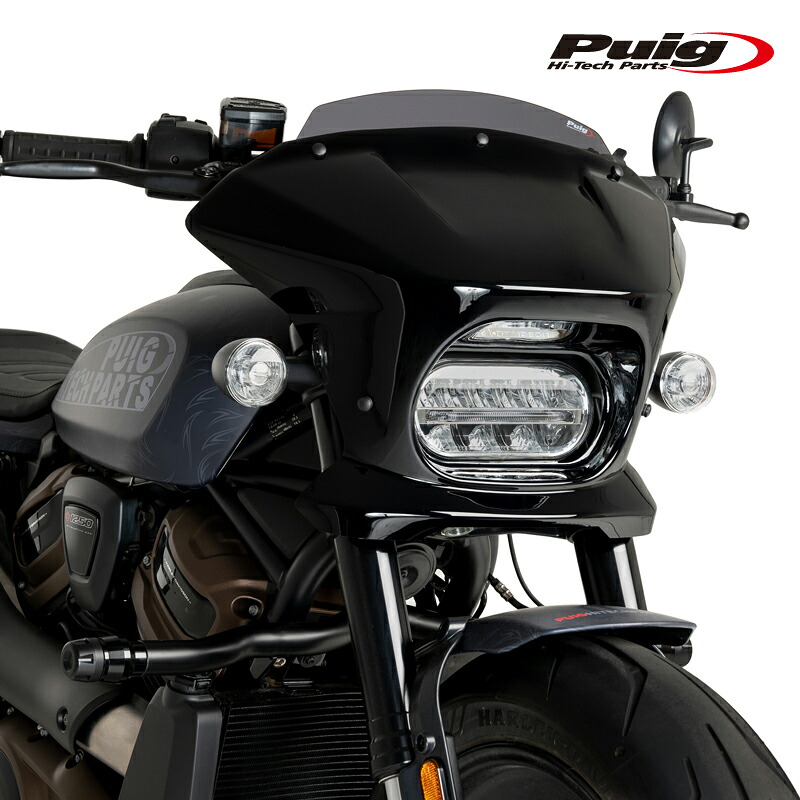 Puig 21325F SEMIFARINGS FURY SPORT GLOSSBLACK [DARK SMOKE] HARLEY DAVIDSON SPORTSTER S RH1250S(21-26) プーチフューリー スポーツ