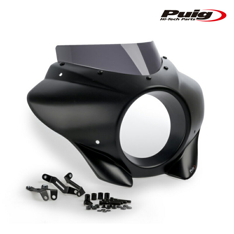 Puig 21409F MIRAGE SPORT Matt Black [DARK SMOKE] HARLEY DAVIDSON SOFTAIL STREET BOB FXBB(18-26) プーチ セミフェアリング ミラージュ スポーツ