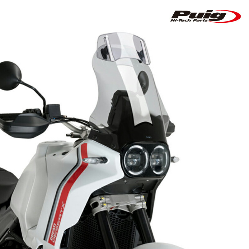 Puig 21438H TOURING WINDSHIELD WITH VISOR [SMOKE] DUCATI DESERT X(22-26) プーチ スクリーン カウル バイザー付き
