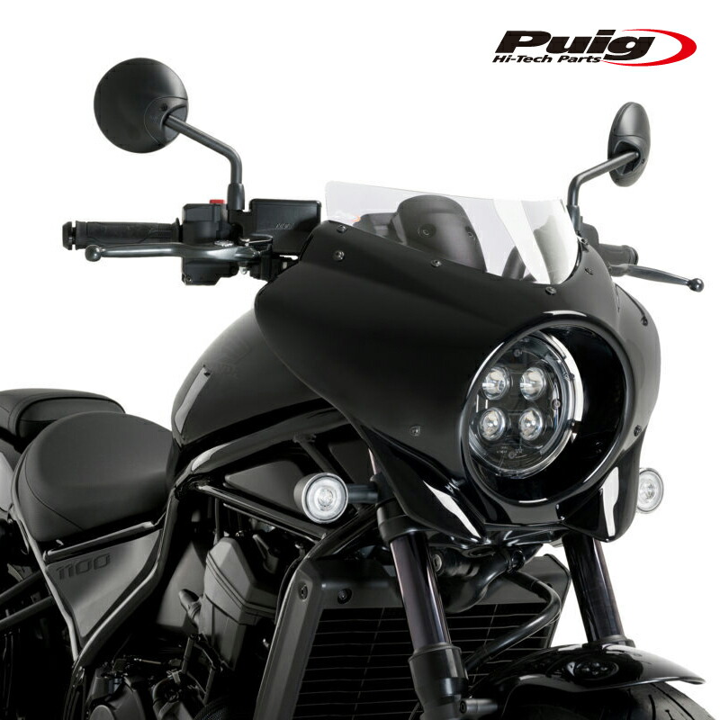 Puig 21460W MIRAGE SPORT Gloss Black [CLEAR] HONDA CMX 1100 REBEL(21-26) CMX 1100 REBEL DCT(21-26) プーチ セミフェアリング ミラージュ スポーツ｜RAMBUTAN