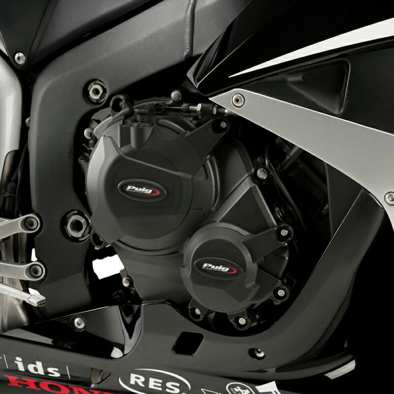 Puig 21508N ENGINE COVER TRACK FOR CHAMPIONSHIP [BLACK] HONDA CBR600RR (07-16) プーチ エンジン ケ－スカバ－ FIM承認タイプ