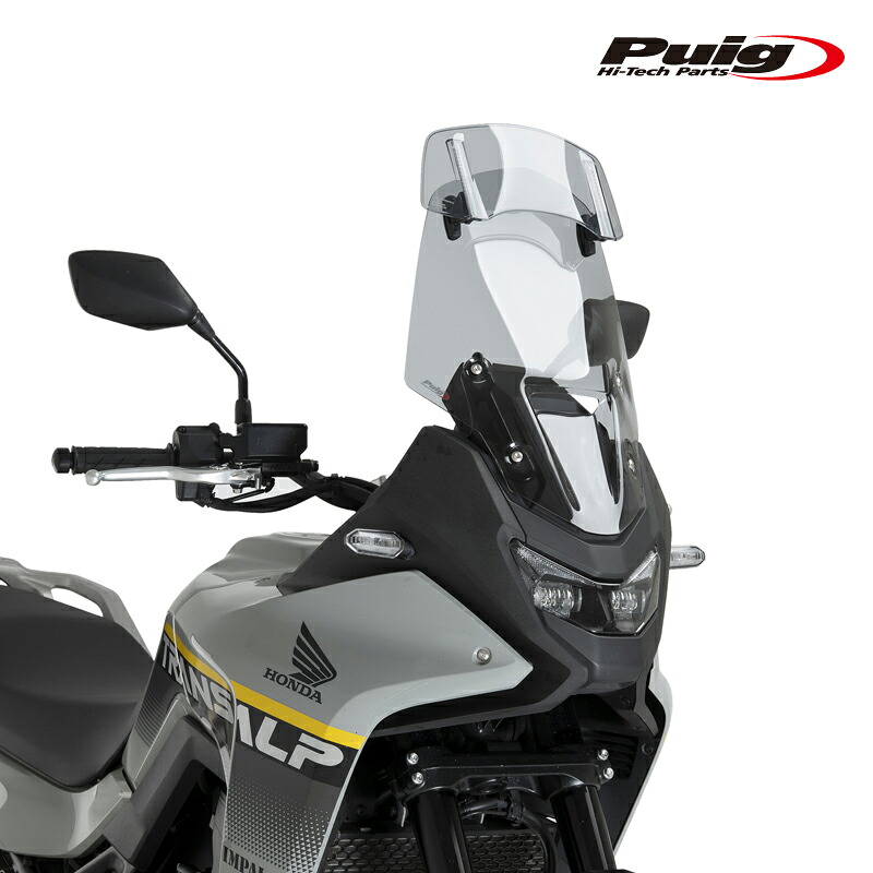 Puig 22574H TOURING SCREEN WITH VISOR [SMOKE] HONDA XL750 TRANSALP (25-26) XL750 TRANSALP ECLUTCH (26) プーチ ツーリングスクリーン バイザー付き｜RAMBUTAN