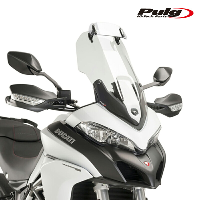 Puig 7624W TOURING SCREEN WITH VISOR [CLEAR] DUCATI MULTISTRADA 1200/1200 S (15-17) MULTISTRADA 1200 ENDURO (16-18) プーチ スクリーン カウル｜RAMBUTAN