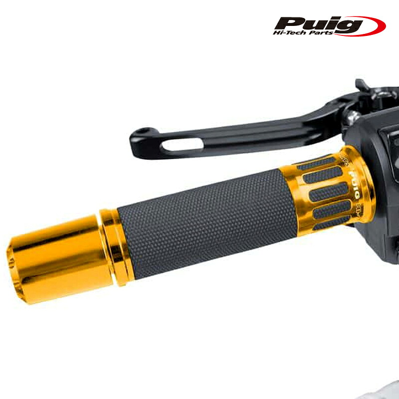 Puig 8188O RACING GRIPS [GOLD] 123mm 汎用 レーシンググリップ プーチ ハンドルバーエンド