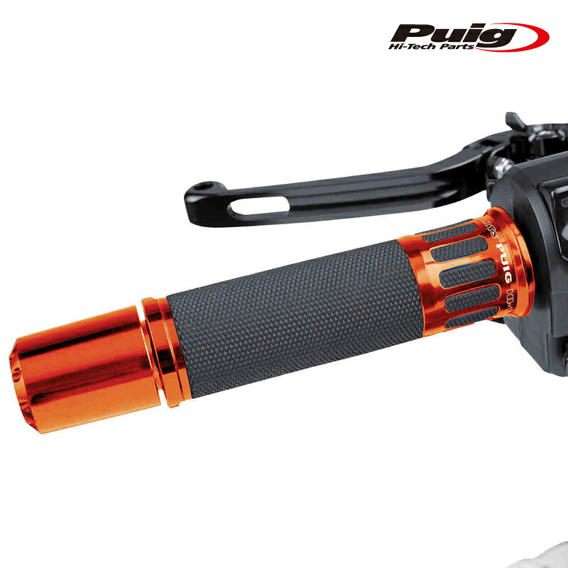Puig 8188T RACING GRIPS [ORANGE] 123mm 汎用 レーシンググリップ プーチ ハンドルバーエンド