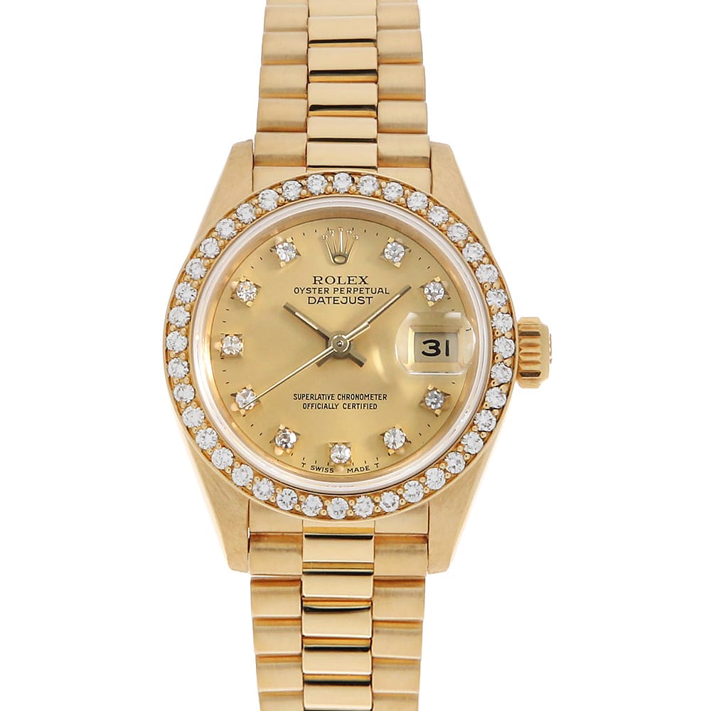 楽天市場】ROLEX ロレックス デイトジャスト 10Pダイヤ レディース