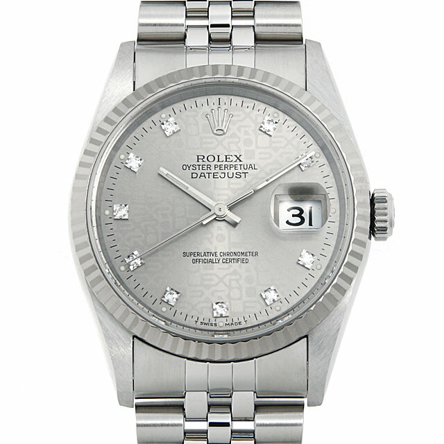 安い購入 メンズ腕時計 60回払いまで無金利 ロレックス デイトジャスト メンズ 007uroau1435 中古 腕時計 送料無料 T番 シルバープリントコンピューター g 10pダイヤ Icaroexpress Com Br