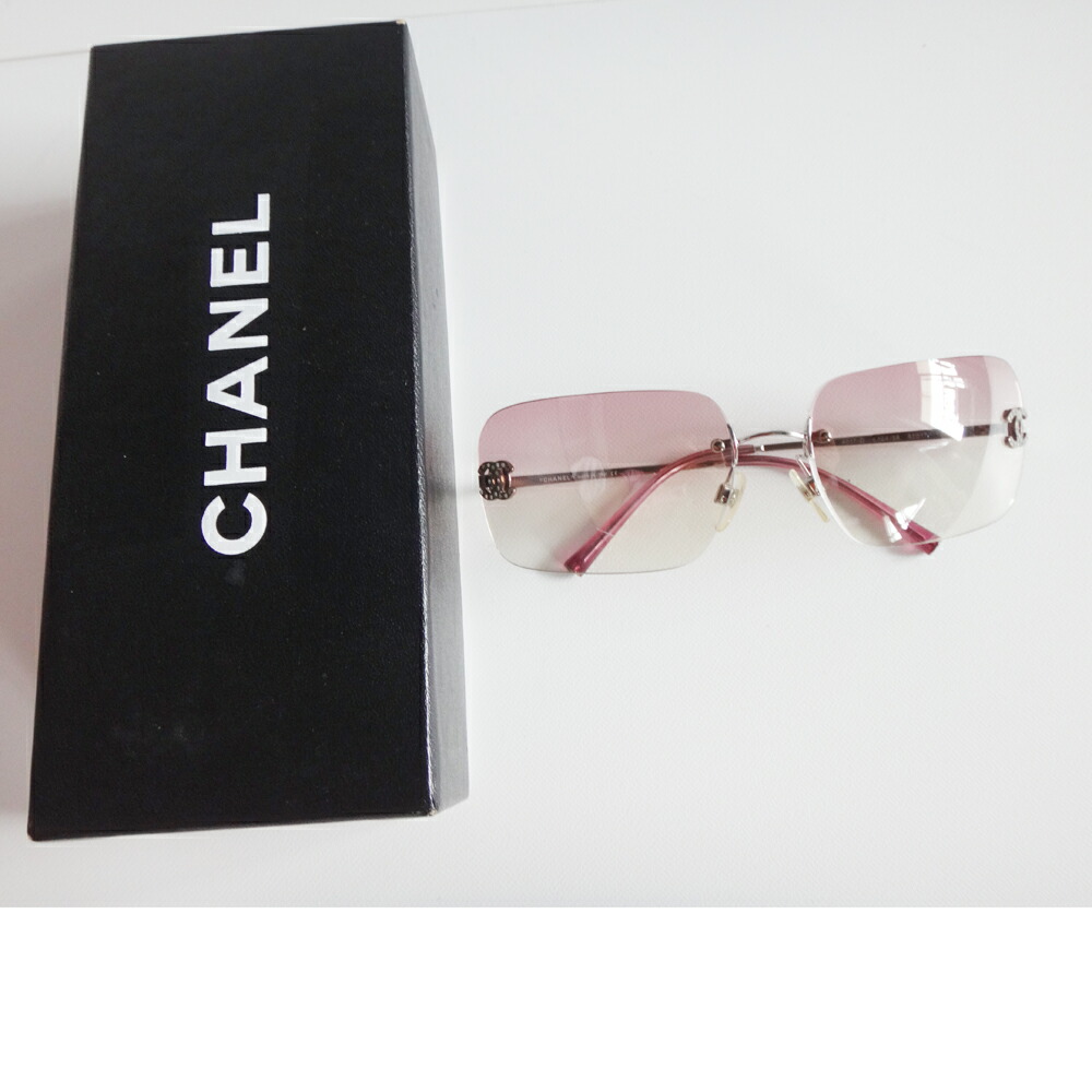 美品 CHANEL リムレス サングラス 4017-Dラインストーン ピンク 楽天市場】CHANEL シャネル サングラス ココマーク ライン