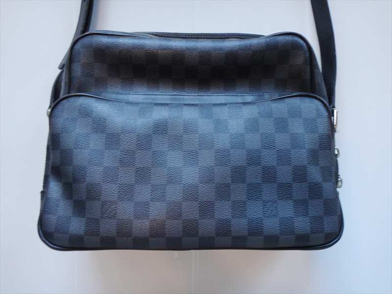 LV Louis Vuitton ルイヴィトン ダミエ グラフィット イオ 斜め掛け ショルダーバッグ N45252 ブラック 黒 PVC レザー メンズ 中古 10000195|レイライン