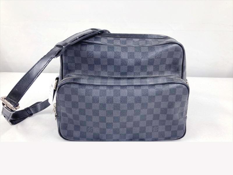 LV Louis Vuitton ルイヴィトン ダミエ グラフィット イオ 斜め掛け ショルダーバッグ N45252 PVC レザー メンズ ブラック グレー マルティー 中古｜レイライン