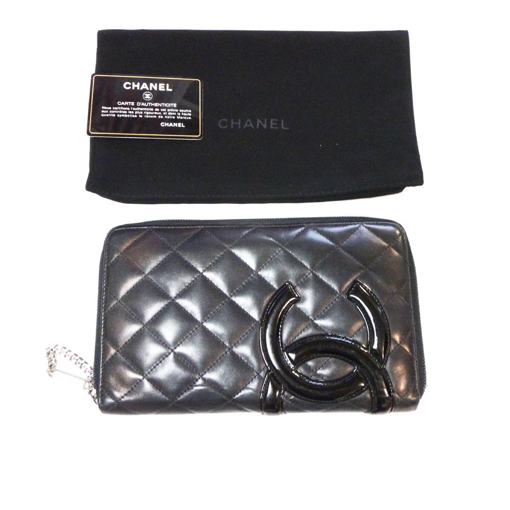 【楽天市場】CHANEL シャネル カンボン 長財布 ZIP ラウンド長財布 レディースサイフ メンズ財布 オーガナイザー 小銭入れあり 黒  レザー男女兼用 中古 c-002 c1001950 : レイライン