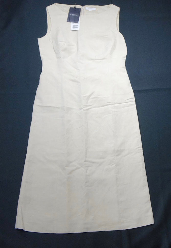 レディースファッション ワンピース 今年の新作から定番まで Burberry ワンピース バーバリー 美品 London 00 Y17 47 麻混 中古 T 003 ベージュ レディース L サイズ40 ワンピース ノースリーブ バーバリーロンドン