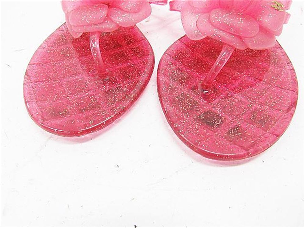 美品 CHANEL シャネル サンダル 靴 レディース 37サイズ ピンク 中古 C