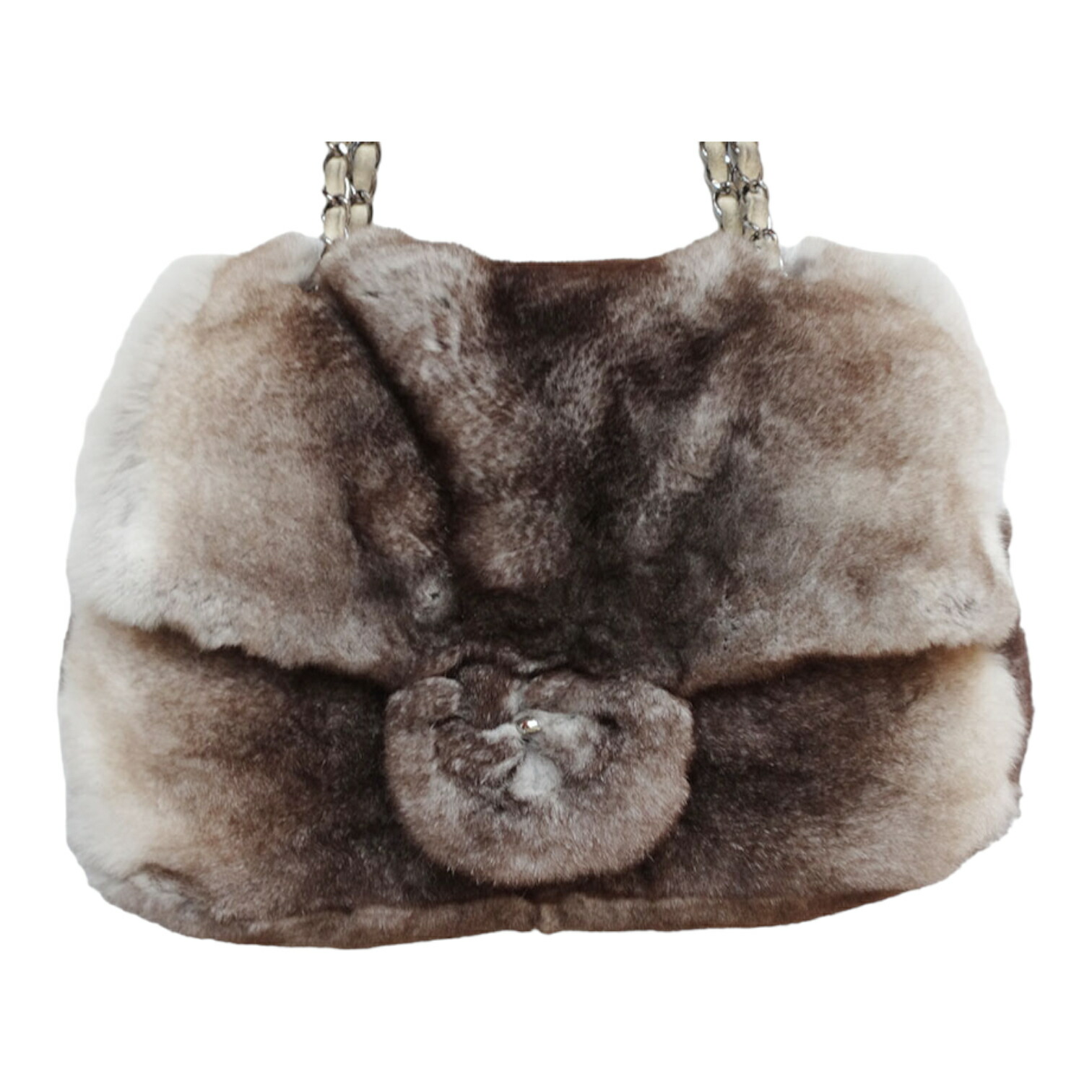 Chanel Shoulder Bag Shearling Fur Light Pink Ladies Tote Used