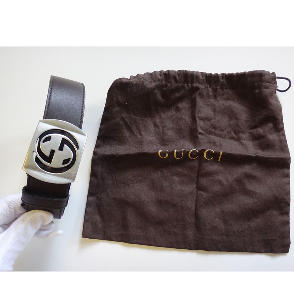GUCCI グッチ ベルト メンズ レディース 黒 シルバー金具 84-94cm 新品未使用品 中古 | レイライン