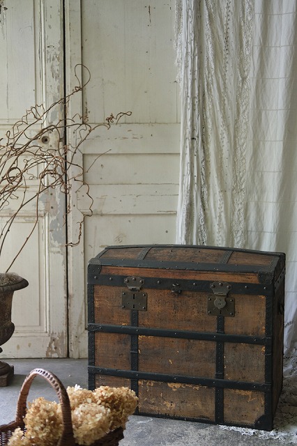 フランス Brocante AU BON MARCH・・のトランク 収納 E74