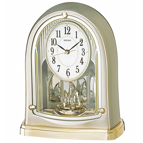 【送料無料】SEIKO CLOCK (セイコークロック) 置き時計 電波 アナログ 回転飾り 薄金色パール BY241G ■送料無料※北海道・九州・沖縄・離島は別途送料(1080円~2160円)|リライアブル RELIABLE