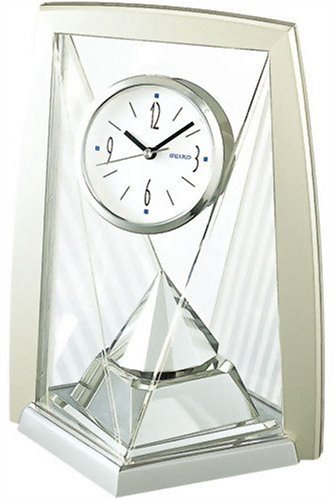 【貨物輸送無料】SEIKO CLOCK (セイコークロック) 置き時計 アナログ 回転させる飾りつけ 薄金色パール BY423S ■貨物輸送無料※北海道・九州・沖縄・離島は別途貨物輸送（1080円～2160円）