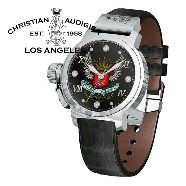 【送料無料】Christian Audigier （クリスチャンオードジェー）腕時計 ETE-104 メンズ ★北海道・九州・沖縄・離島は別途送料(1080円～2160円)アンティーク リーバイス ディーゼル ヴォン・ダッチ エド・ハーディー 限定品 ラスト1台 メンズ 銀婚式 激レア 限定