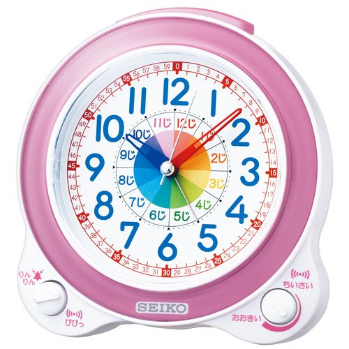 SEIKO CLOCK (セイコークロック) 目覚まし時計 知育 アナログ ピンク KR887P　■送料無料※北海道・九州・沖縄・離島は別途送料（1080円〜2160円）幼児教育　保育園　園児　勉強　可愛い　出産　退院