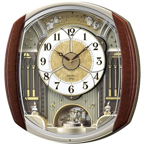 【貨物輸送無料】SEIKO CLOCK (セイコークロック) 掛時計 電磁波 アナログ 仕組み 6曲一曲 回転させる飾りつけ 濃茶ビー玉飾りつけ RE564H ■貨物輸送無料※北海道・九州・沖縄・離島は別途貨物輸送（1080円～2160円）