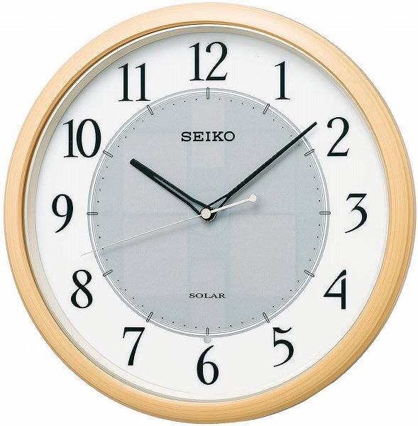 【送料無料】SEIKO CLOCK (セイコークロック) 掛け時計 SOLAR+ ソーラープラス 電波 アナログ 薄茶 木目 SF243B ※北海道・九州・沖縄・離島は別途送料(1080円~2160円)可愛い 人気 和室 洋室 ベージュ イエロー 黄色 見やすい 正確 法人 引き出物 記念品 名入|リライアブル RELIABLE
