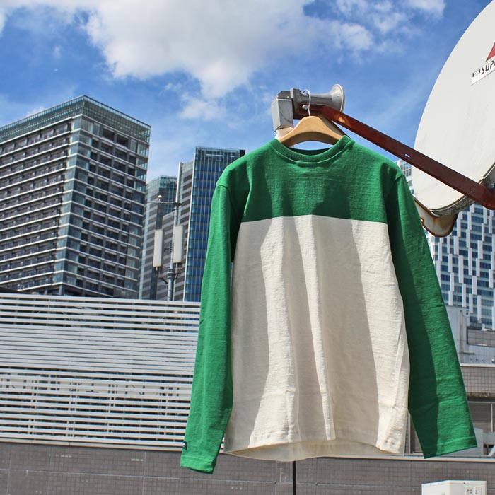 BARBARIAN "NEW JAPAN SIZE SPEC"　VFE-15 8oz CREW LONG SLEEVE RUGBY JERSEY クルーネック ラガーシャツ メンズ 長袖 ライトウエイト 秋物 冬物 WINTER カナダ製　PINE/IVORY　S-XL　正規代理店商品 送料無料！｜REDWOOD