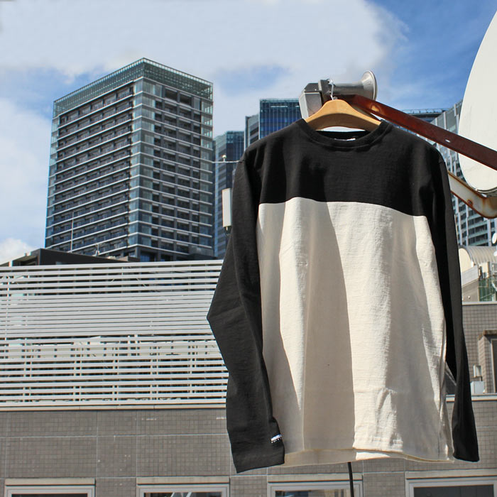 BARBARIAN "NEW JAPAN SIZE SPEC" VFE-16 8oz CREW LONG SLEEVE RUGBY JERSEY クルーネック ラガーシャツ メンズ 長袖 ライトウエイト 秋物 冬物 WINTER カナダ製 BLACK/IVORY S-XL 正規代理店商品 送料無料!|REDWOOD
