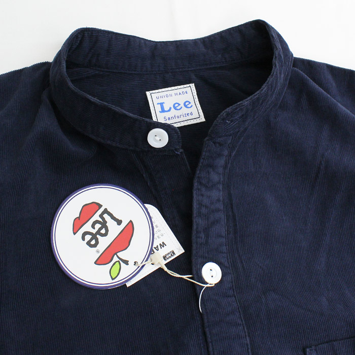 Topsスタンダード ノーカラー リー ワンピース ブランドロゴ刺繍 コーデュロイ ロングシャツ 送料無料 前後差を設けたヘムラインで仕上げたワークドレス 送料無料 Woman Work Corduroy Lee Lady S Lt1029 Work One Piece ワーク コーデュロイ ワンピース Work