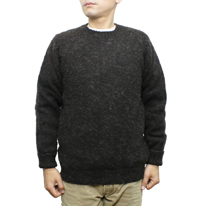 【送料無料】 NORMAN TULLOCH ブラッシュ クルーネックセーター BRUSHED CREW NECK SWEATER ジャミーソンズ リアルシェットランド ウール 100% WOOL MENS メンズ WINTER 冬物 スコットランド製 SHETLAND BLACK ブラック 38-40｜REDWOOD 15,464円