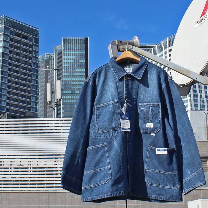 UNION HERCULES MAD by JOHNBULL ジョンブル　HE251L01・HE261L11 CHORE JACKET チョア ジャケット　10oz WASH DENIM COVERALL ウォッシュ デニム カバーオール JEANS ジーンズ　MENS メンズ LADIES レディース ユニセックス　36(S)-42(XL)　115 W,USED　送料無料 27,170円