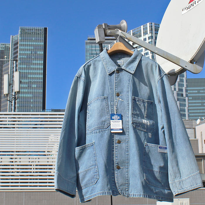 UNION HERCULES MAD by JOHNBULL ジョンブル　HE251L01・HE261L11 CHORE JACKET チョア ジャケット　10oz WASH DENIM COVERALL ウォッシュ デニム カバーオール JEANS ジーンズ　MENS メンズ LADIES レディース ユニセックス　36(S)-42(XL)　117 W,FADE　送料無料｜REDWOOD 27,170円