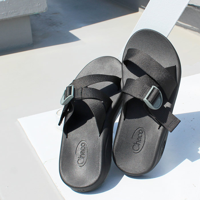 Chaco　JCH110013Z Men's CushZ Extra Cushioned Slide メンズ クッシュZ スライド Sports Sandals スポーツサンダル Comfort Sandals コンフォートサンダル Slide Sandals スライド サンダル　MENS メンズ 男性用　Black 26cm-28cm　送料無料