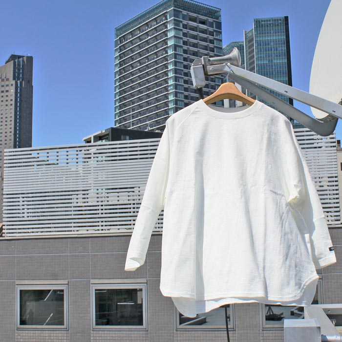 TIEASY AUTHENTIC CLASSIC ティージーオーセンティッククラシック　te001LT-CR34 HDCS LIGHT RAGLAN 3/4 CREW クルーネック ラグラン　7分袖 SLUB スラブ生地　日本製　MENS メンズ LADIES レディース ユニセックス　WHITE　サイズ5(M)-サイズ6(L)　送料無料！