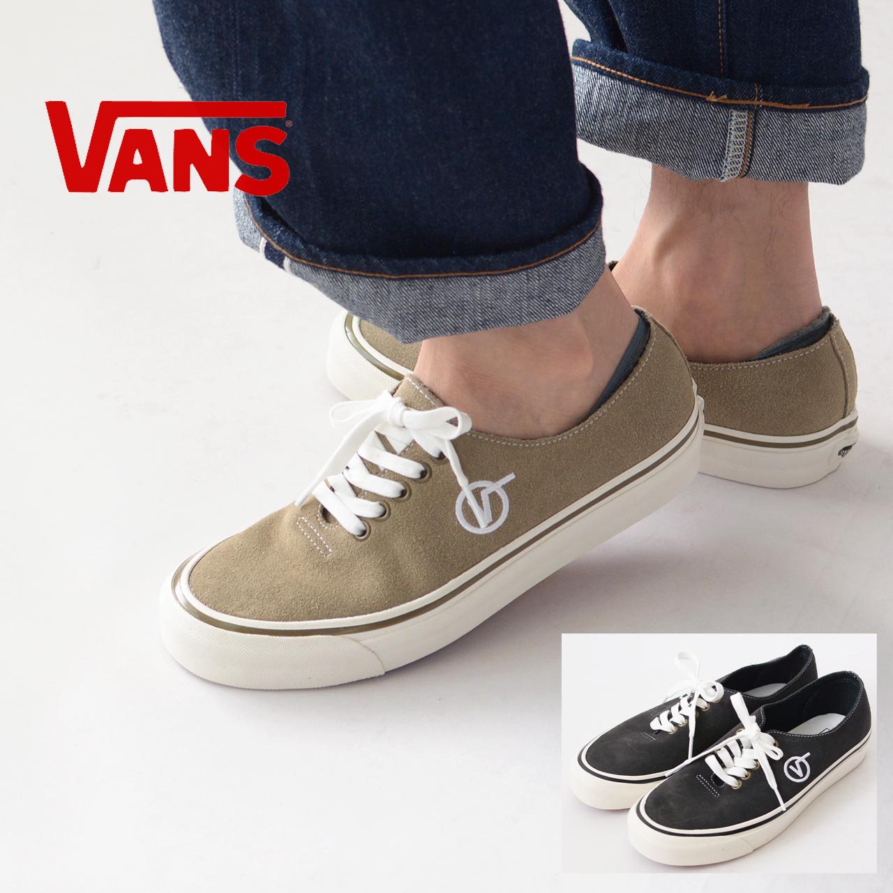 【SALE 50%OFF】VANS [ヴァンズ] AUTHENTIC ONE PIECE DX [VN0005UC BLA/BRC] オーセンティック・スニーカー・スエード・スケボー・デッキシューズ・ベージュスエード・MEN'S/LADY'S [2023SS]画像