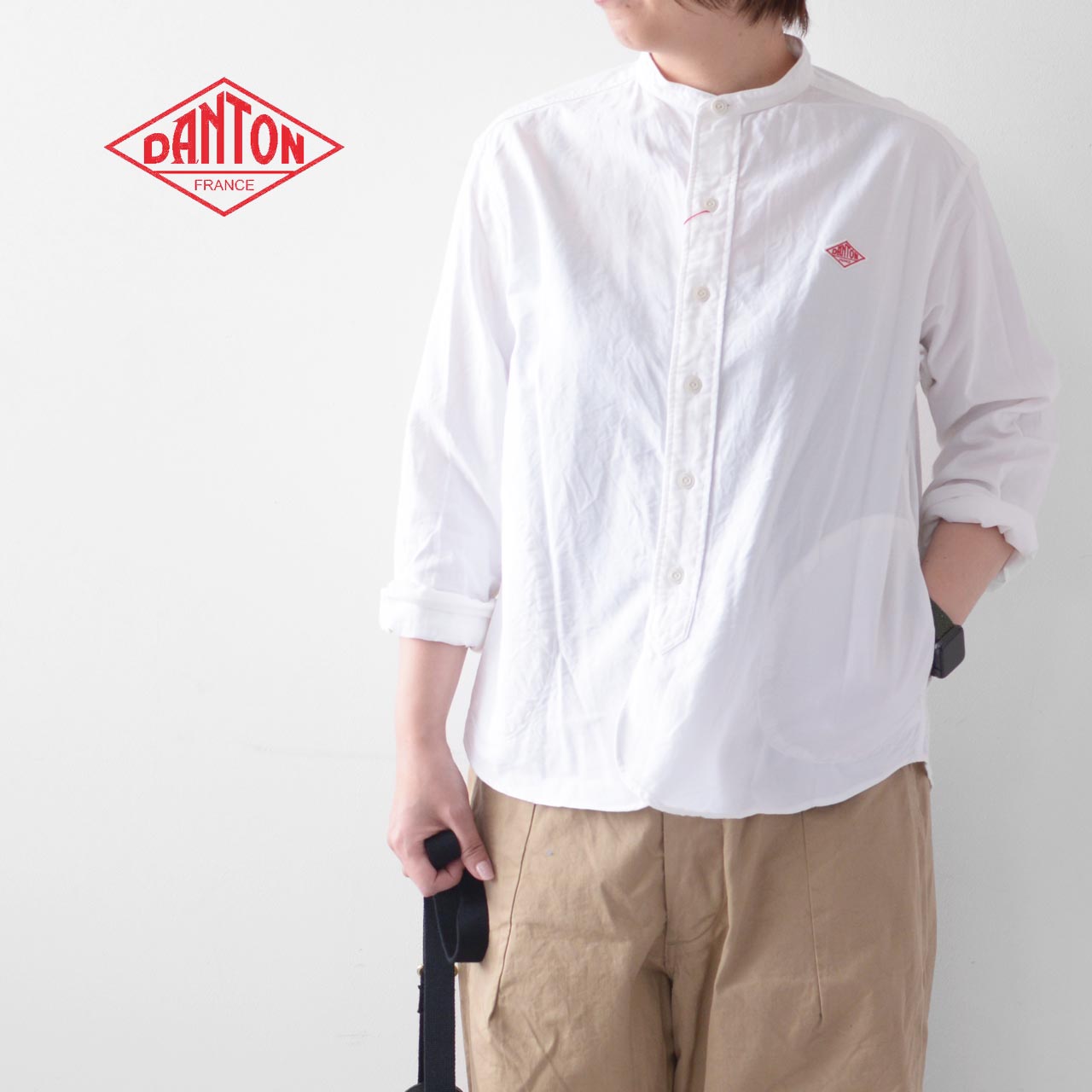 楽天市場】DANTON [ダントン] M's L/S LINEN CLOTH NO COLLAR SHIRTS