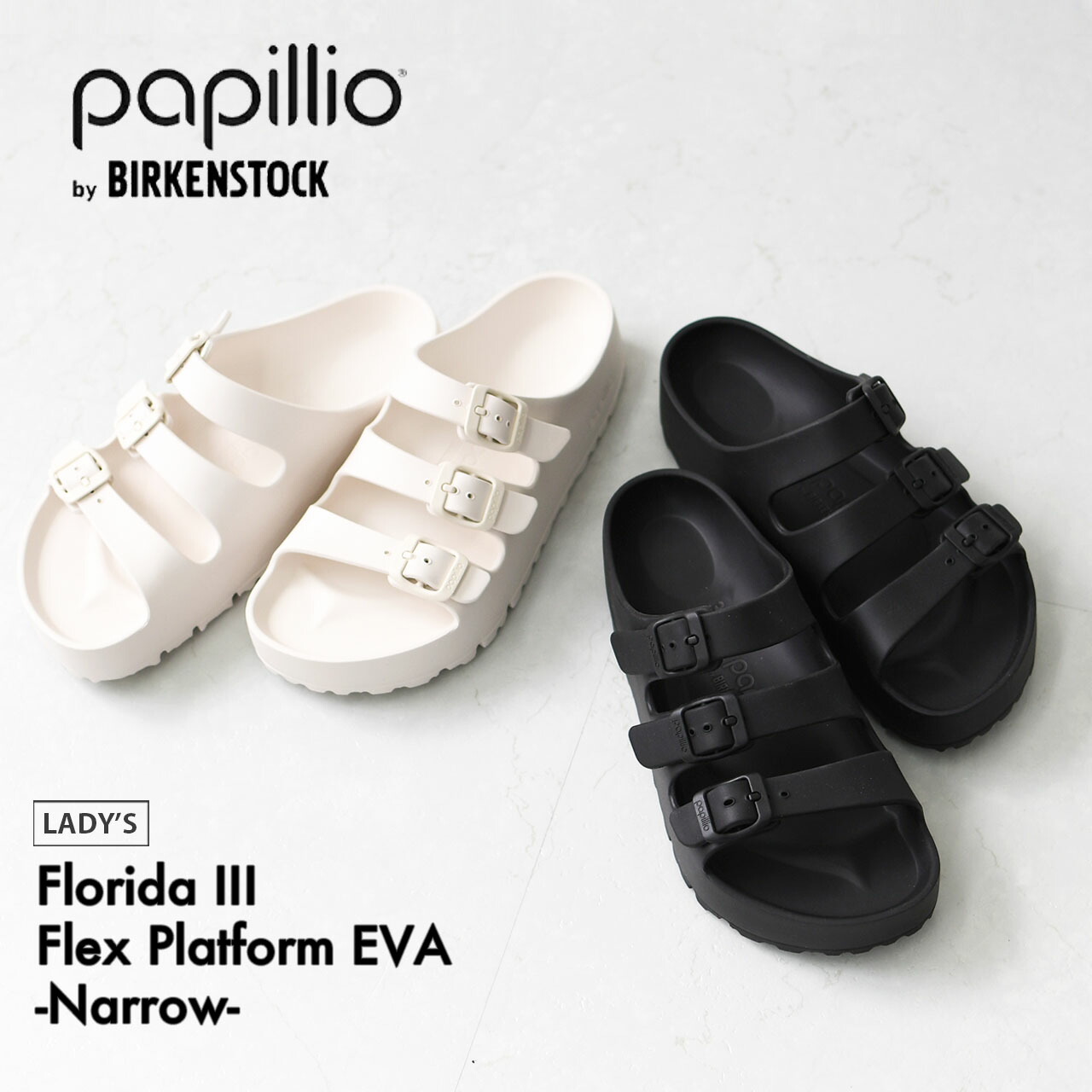 PAPILLIO by BIRKENSTOCK [パピリオ ビルケンシュトック定め事売りわたす店] Florida III Flex Platform EVA -Narrow- [1029738/1029770 / florida-iii] フロリダ州 III EVA フレックス プラットホーム・耐水性【ワイズ ナロータイプ】LADY\u0027S [2026SS]