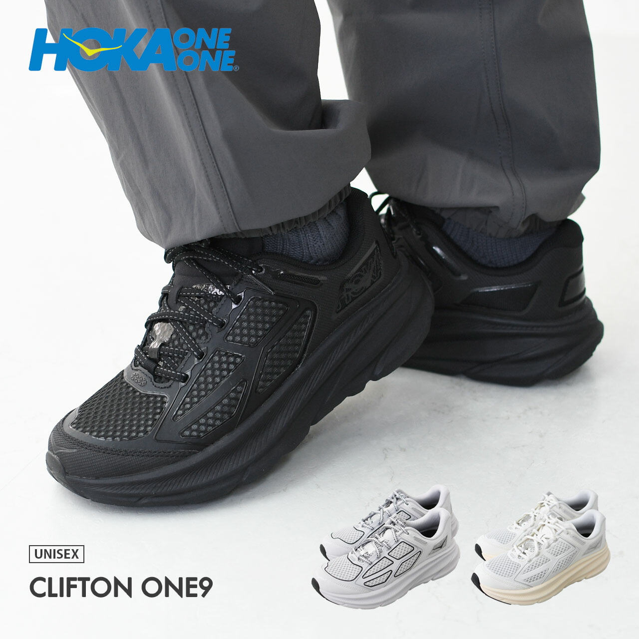 【SALE 40%OFF】HOKA ONE ONE [ホカオネオネ] U CLIFTON ONE9 [1155370] クリフトンワン9 ・トレイル駈けっくら・マラソン・アウトドア・スニーカー・厚底・MEN\u0027S/LADY\u0027S [2025AW]